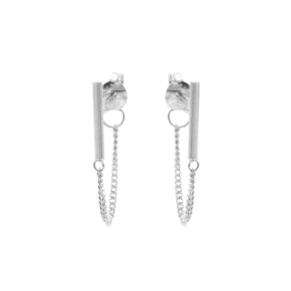 Koop silver Karma earring Chain Tubes Round