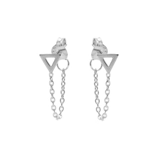 Koop silver Karma earring Chain Open Triangle