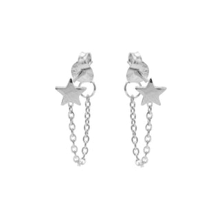Koop silver Karma chain earring star