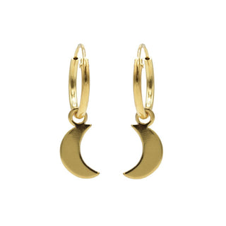 Koop gold Karma symbols earring moon