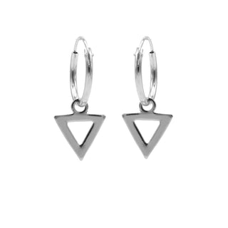 Koop silver Karma symbols earring open triangle