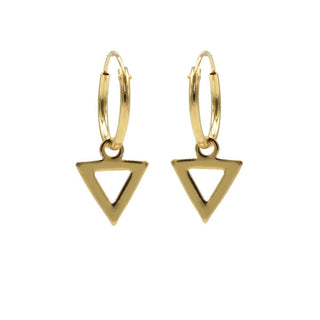 Koop gold Karma symbols earring open triangle
