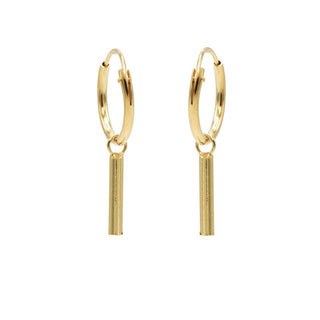 Koop gold Karma symbols earring roud tube