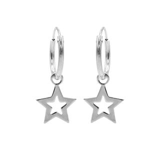 Koop silver Karma symbols earring open star