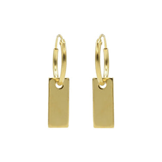 Koop gold Karma Symbols earring Rectangle