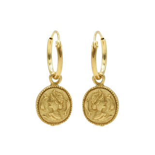 Koop gold Karma Symbols earring Coin