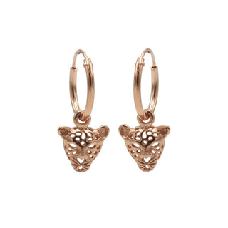 Koop rose Karma symbols earring leopard