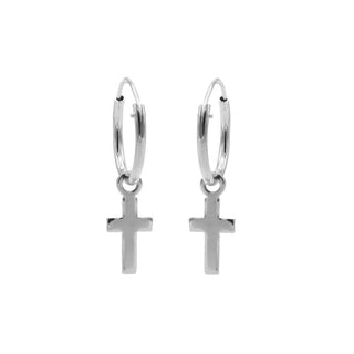 Koop silver Karma Symbols earring Hoops Faith