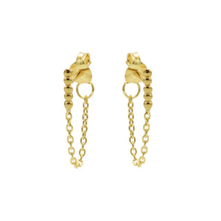 Kaufen gold Karma Chain Ohrring Dots Tube