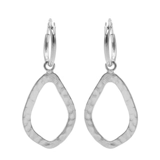 Koop silver Karma Earrings open oval hammered