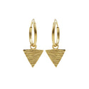 Karma symbols earring triangle wood