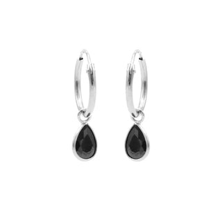 Koop silver Karma Symbols earring drop crystal