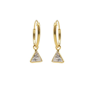 Koop gold Karma symbols earring zirconia triangle