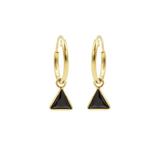 Koop gold Karma Symbols earring zirconia triangle