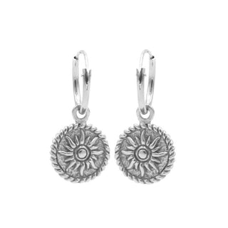 Koop silver Karma symbols earring sun