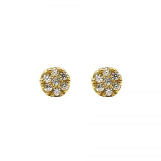 Koop gold Karma Symbols earring zirconia disc