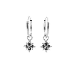 Koop silver Karma Symbols earring Black Zirconia Morningstar