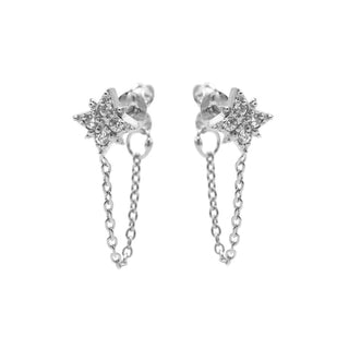 Koop silver Karma Chain earring Zirconia morningstar