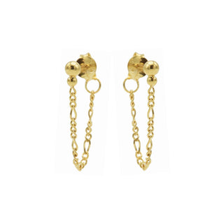 Koop gold Karma chain earring double dots