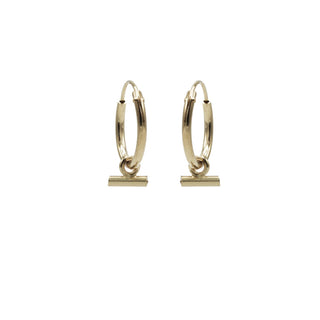 Karma symbols hoop earring horizontal tube Rose gold M2975