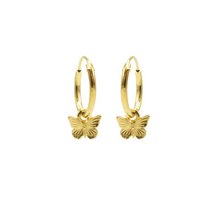 Koop gold Karma symbols earring butterfly gold