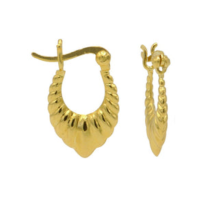 Koop gold Karma Earrings ribbed drop