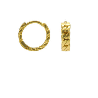 Koop gold Karma Earrings round link