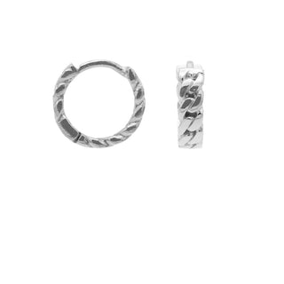 Koop silver Karma Curb chain earrings