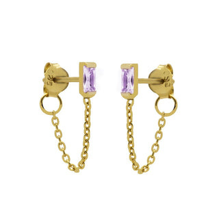 Koop purple Karma Ear studs chain zirconia single