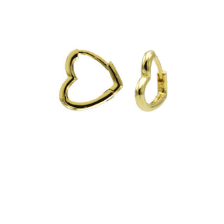Koop gold Karma Earrings Plain Hinged Hoop Heart