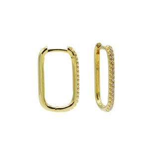 Koop gold Karma Earrings square rhinestone