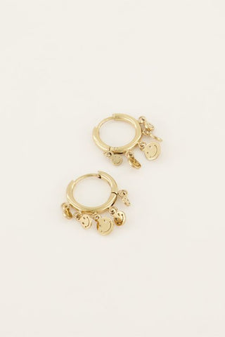 Koop gold My Jewelery Candy earrings with smileys 