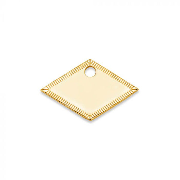 Mi Moneda-MMM WANDER TAG DIAMOND 20MM 925 SILVER GOLD PLATED WITH SWAROVSKI CRYSTAL