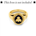Mi Moneda-MMV ICONS RING OVAL 925 SILVER GOLD PLATED WITH BLACK ENAMEL