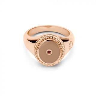 Mi Moneda-MMV ICONS RING OVAL 925 SILVER ROSEGOLD PLATED WITH SMOKEY ENAMEL
