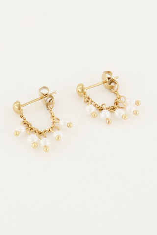 Koop gold My Jewelery Earring chain pearls 