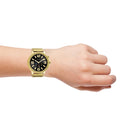 OOZOO Smartwatches – Unisex – Metallgeflechtarmband gold mit goldenem Gehäuse Q00306