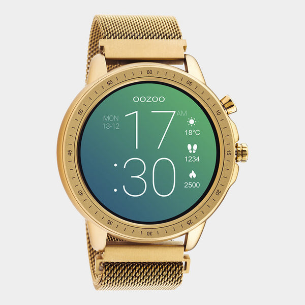 OOZOO Smartwatches – Unisex – Metallgeflechtarmband Roségold mit Roségoldgehäuse Q00307