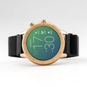 OOZOO Smartwatches – Unisex – Metallgeflechtarmband schwarz mit roségoldenem Gehäuse Q00308