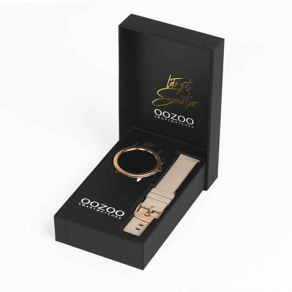 OOZOO Smartwatches – Unisex – Metallgeflechtarmband gold mit goldenem Gehäuse Q00306