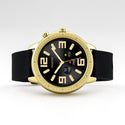 OOZOO Smartwatches – Unisex – Kautschukarmband schwarz mit goldenem Gehäuse Q00301