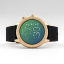 OOZOO Smartwatches – Unisex – Kautschukarmband schwarz mit roségoldenem Gehäuse Q00303