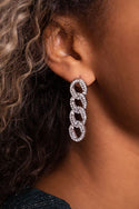 My Jewellery Statement-Ohrringe mit flachen Gliedern und Strasssteinen