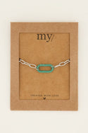 My Jewellery Link-Armband mit grünem Strass-Anhänger 