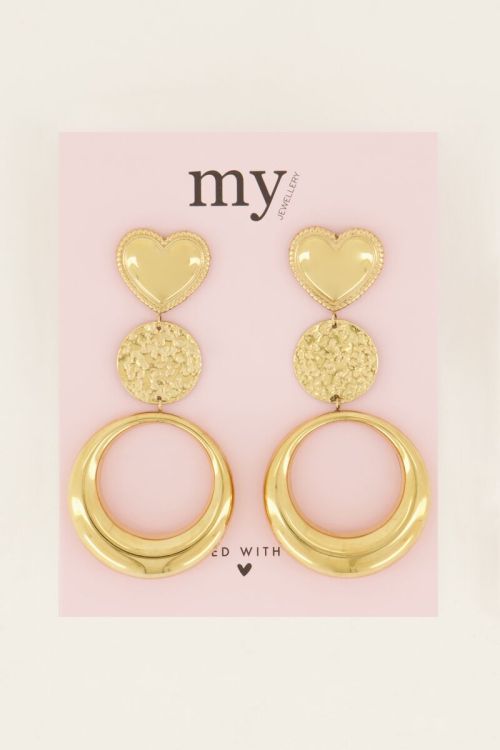 My Jewellery Doppelte runde Statement-Ohrringe mit Herz