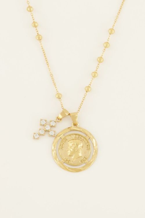 My Jewelery Bold Spirit necklace with coin & cross 
