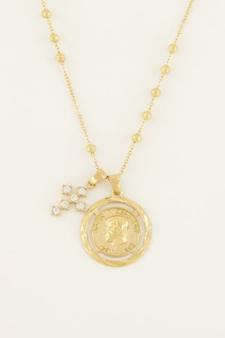 My Jewelery Bold Spirit necklace with coin & cross 