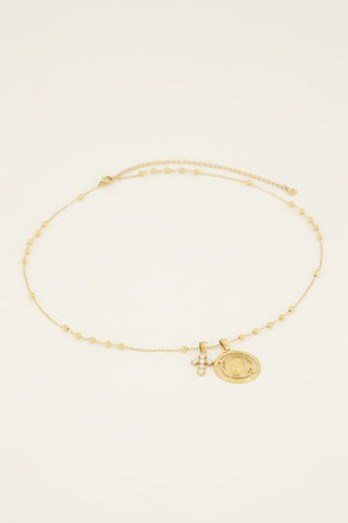 Koop gold My Jewelery Bold Spirit necklace with coin &amp; cross 