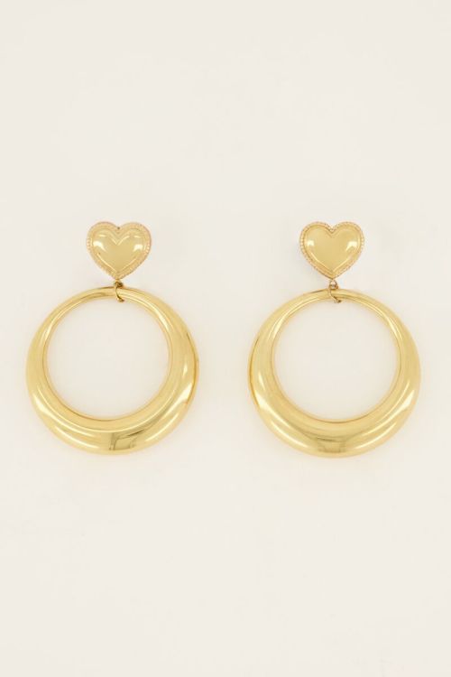 My Jewelery Round statement earrings with heart