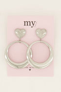 My Jewelery Round statement earrings with heart